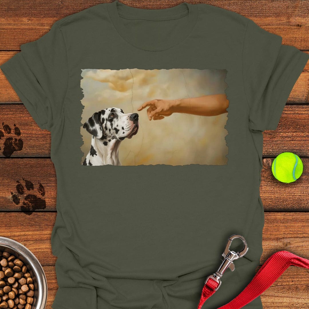 God Creates Harlequin Great Dane Military Green