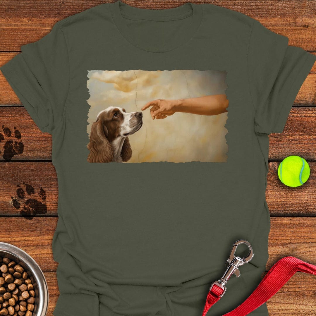 God Creates Orange White Cocker Spaniel Military Green