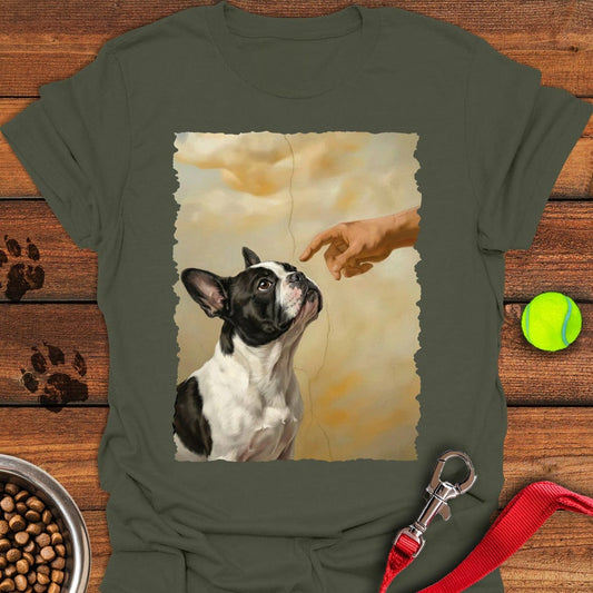 God Creates Piebald French Bulldog Military Green