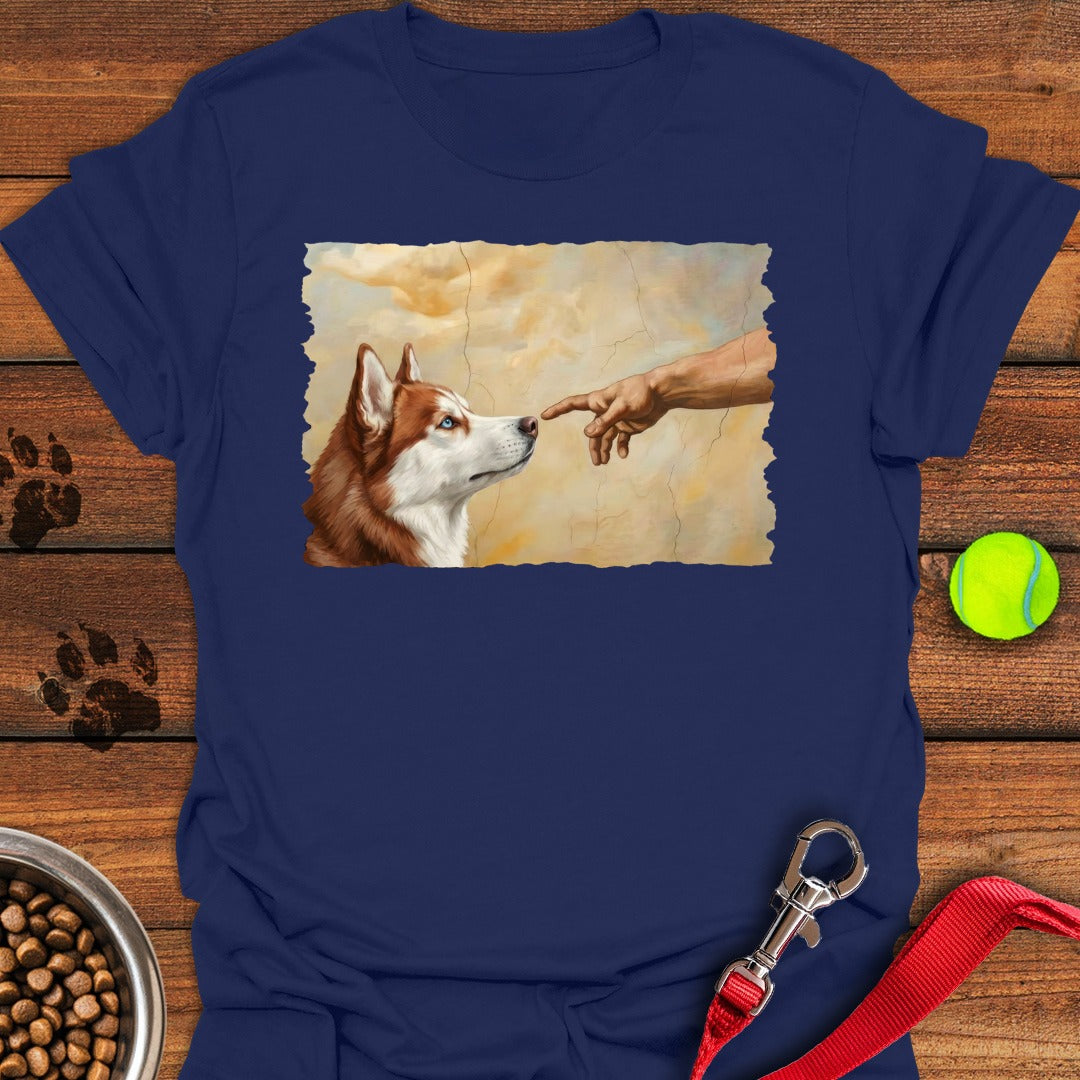God Creates Red and White Husky Navy