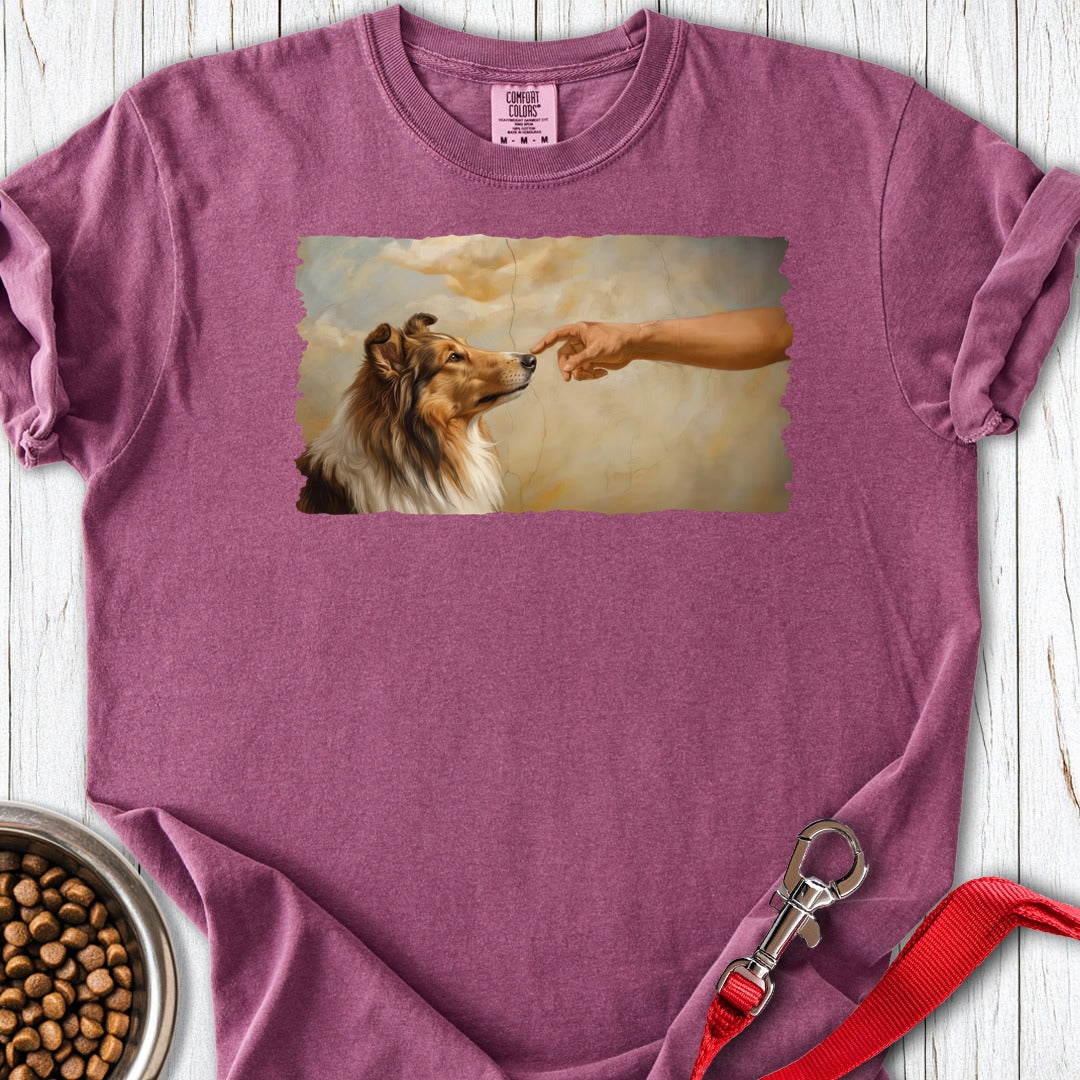 God Creates Rough Collie Premium Tee Berry