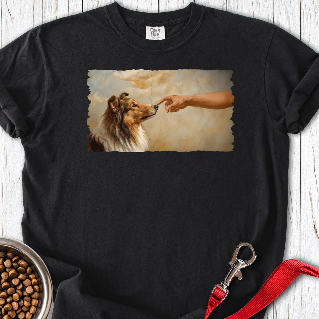 God Creates Rough Collie Premium Tee Black