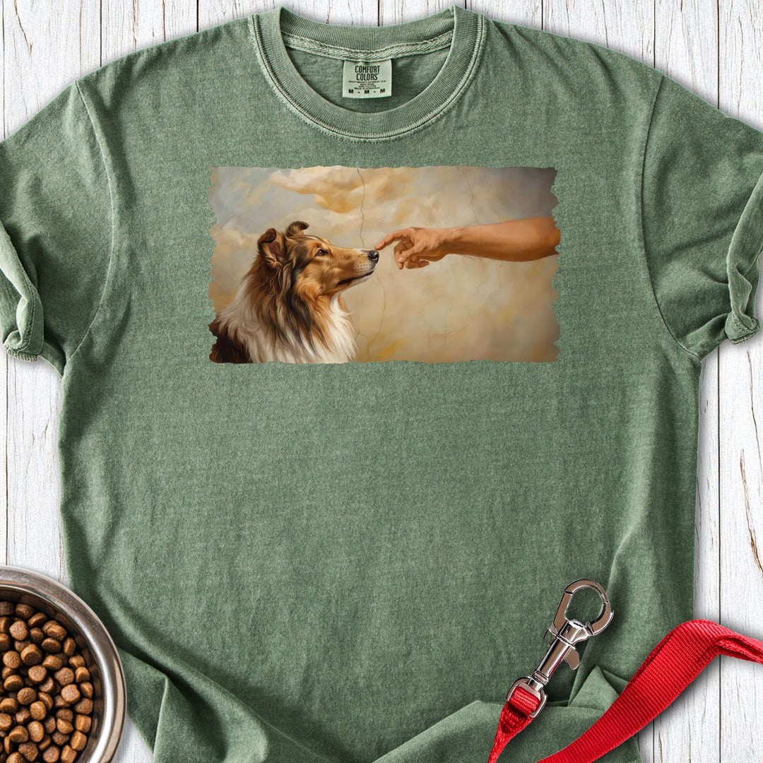 God Creates Rough Collie Premium Tee Moss