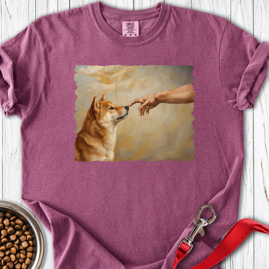 God Creates Shiba Inu Premium Tee Berry