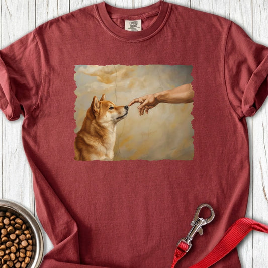 God Creates Shiba Inu Premium Tee Brick