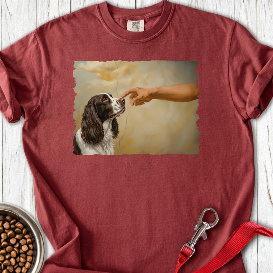 God Creates Springer Spaniel Premium Tee Brick