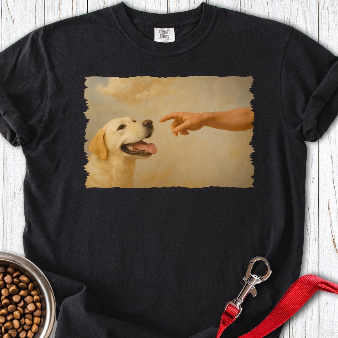 God Creates Yellow Lab Premium Tee Black