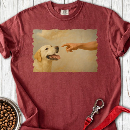God Creates Yellow Lab Premium Tee Brick