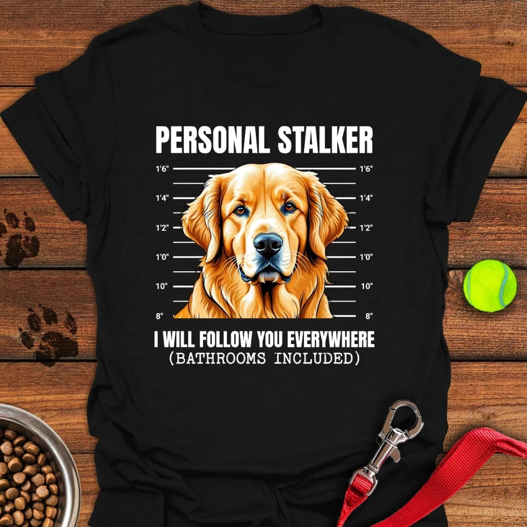 Golden Retriever Personal Stalker T-Shirt Black