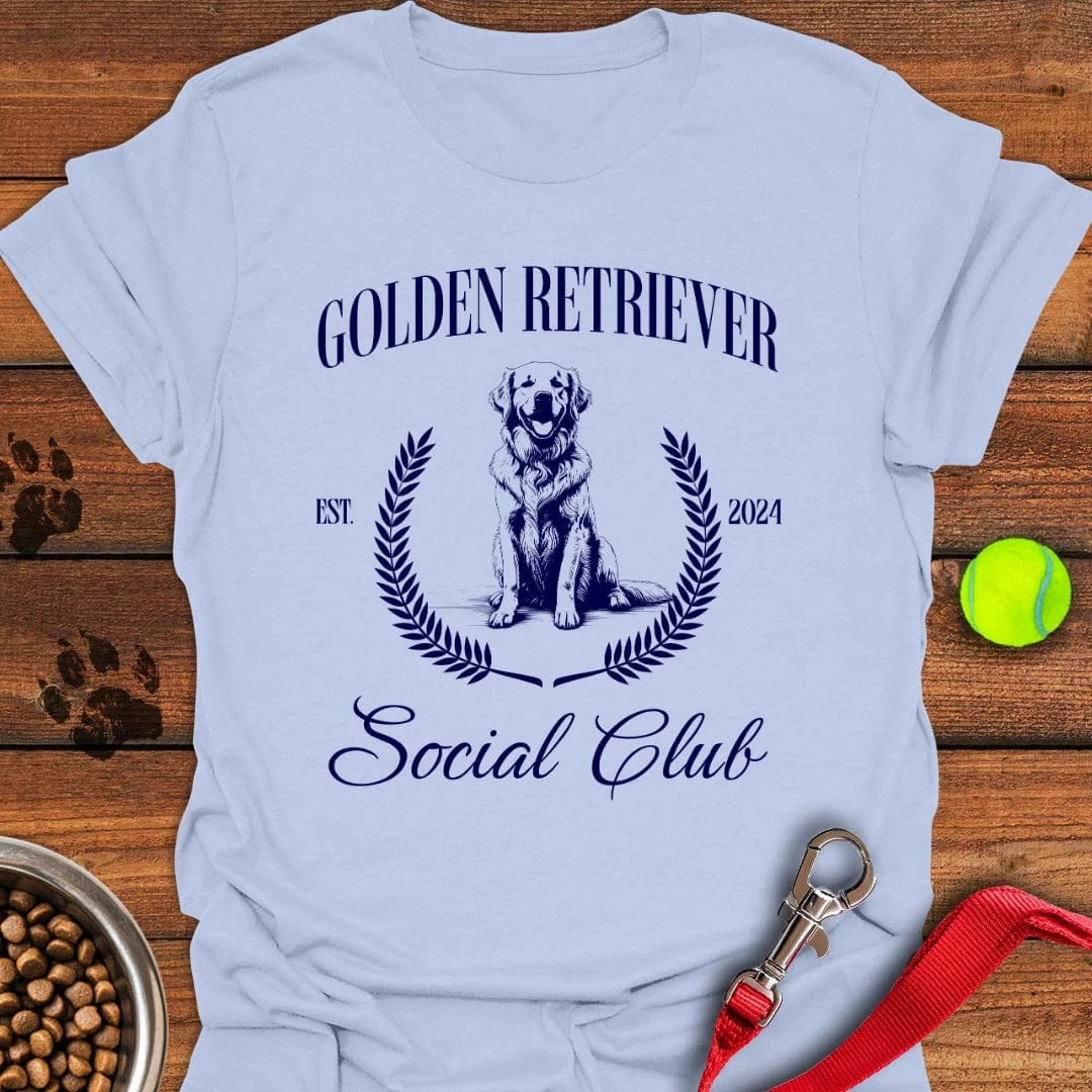 Golden Retriever Social Club T-Shirt Light Blue