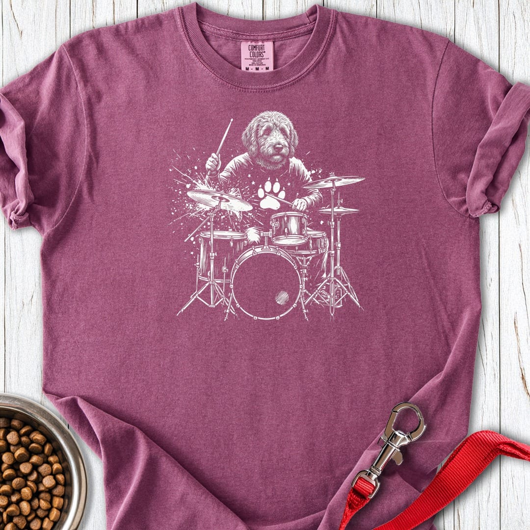 Golden Doodle Drummer Premium Tee Berry