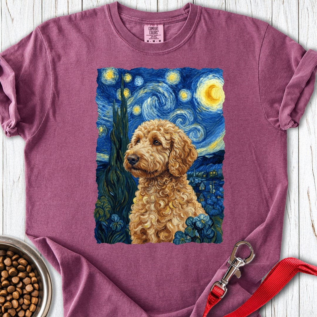 Golden Doodle Van Gogh Premium Tee Berry