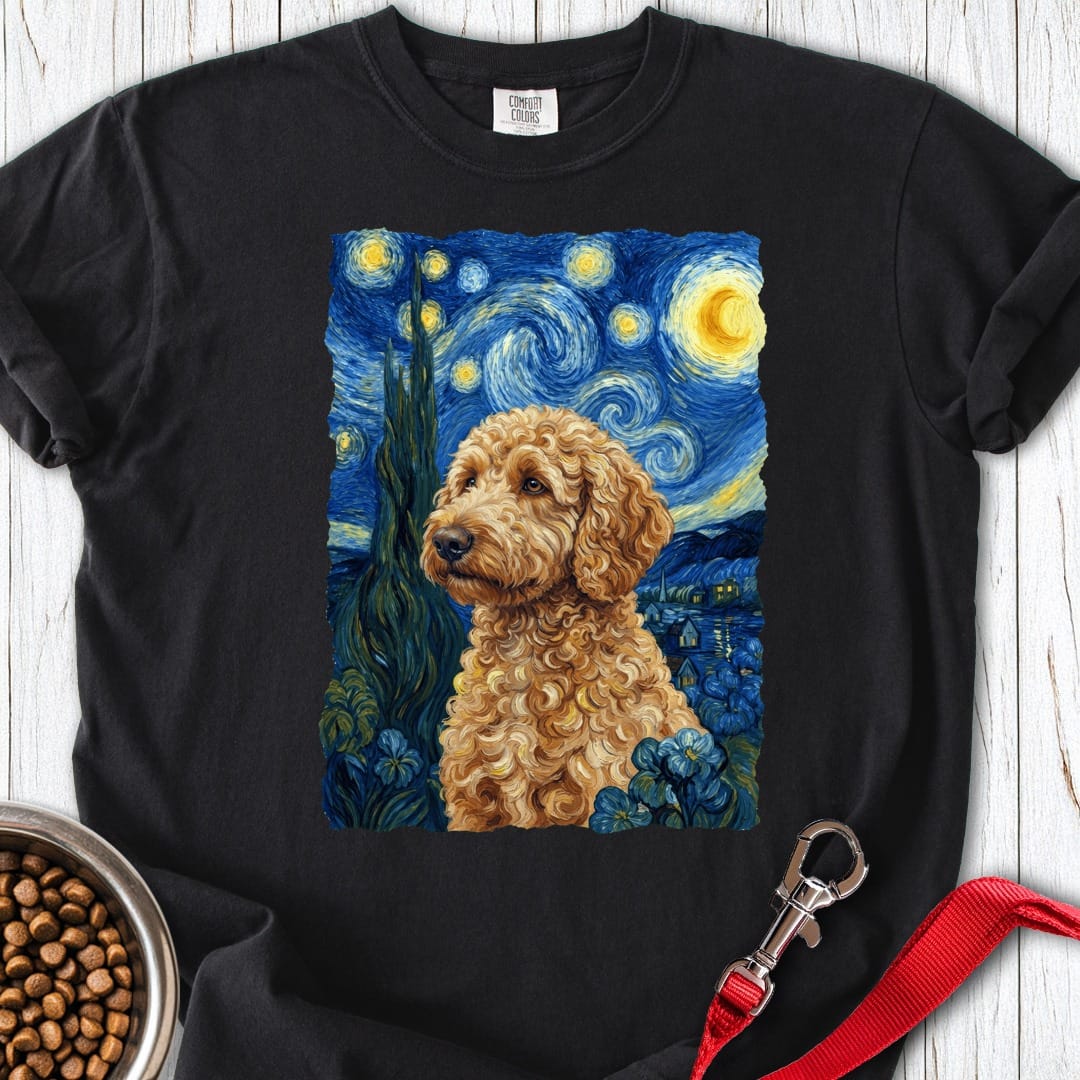 Golden Doodle Van Gogh Premium Tee Black
