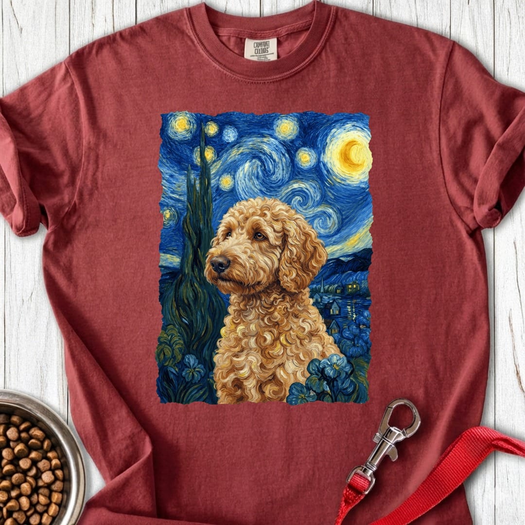 Golden Doodle Van Gogh Premium Tee Brick