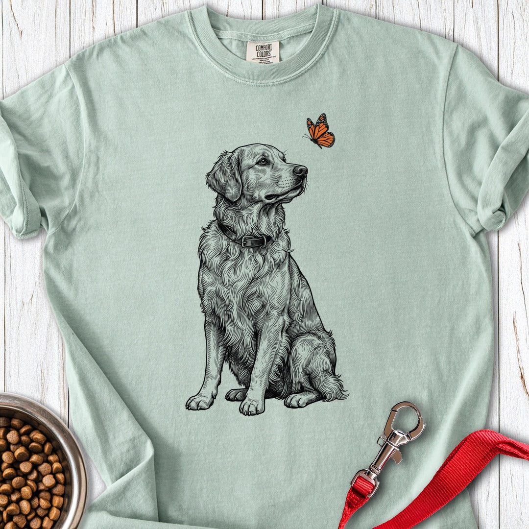 Golden Retriever Butterfly Premium Tee Bay