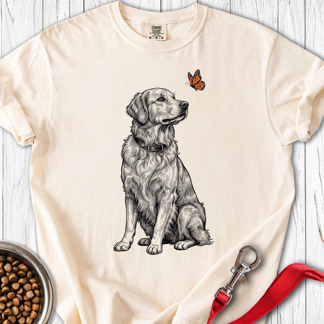Golden Retriever Butterfly Premium Tee Ivory