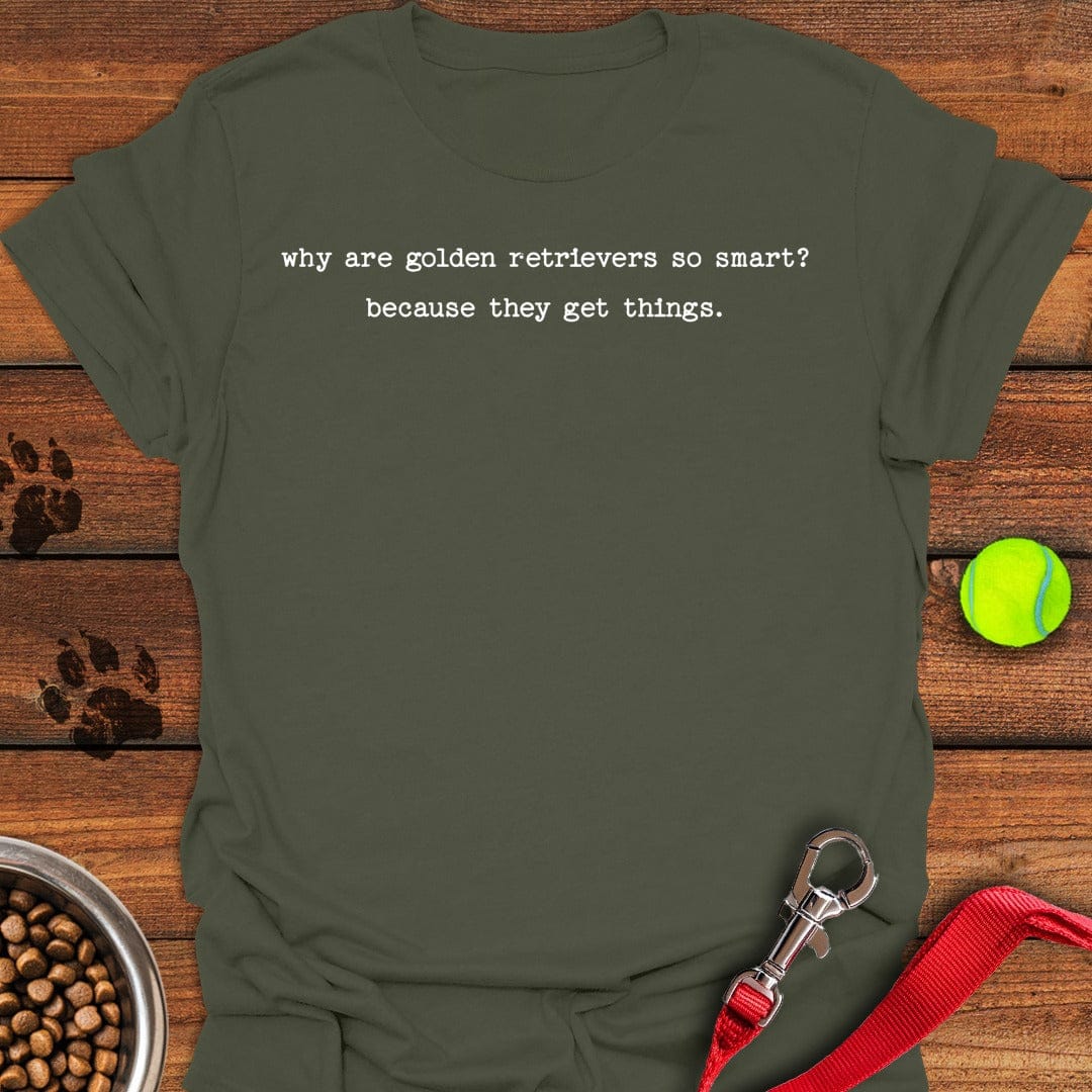 Golden Retriever Dad Joke Military Green