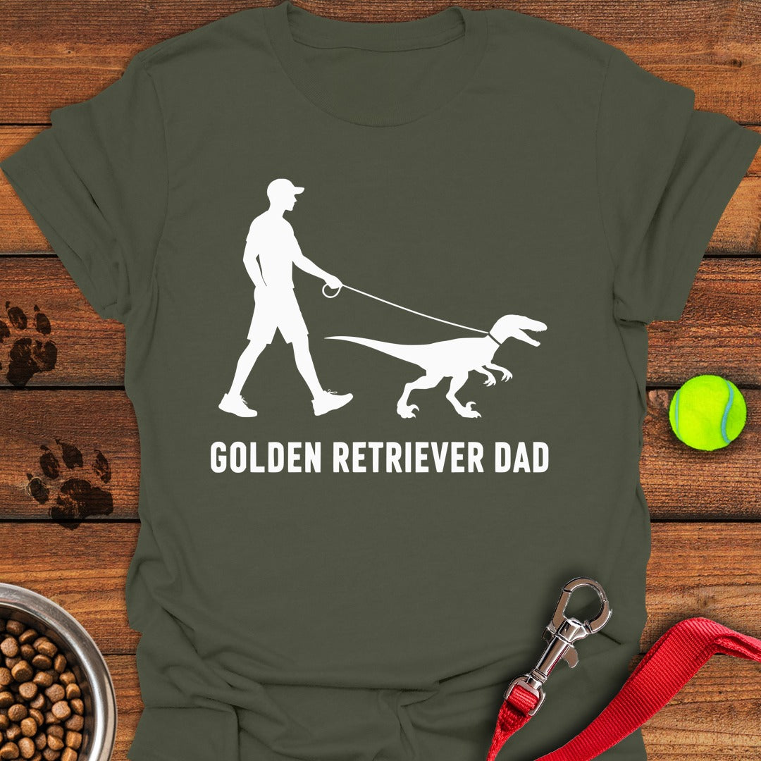 Golden Retriever Dad Velociraptor Military Green
