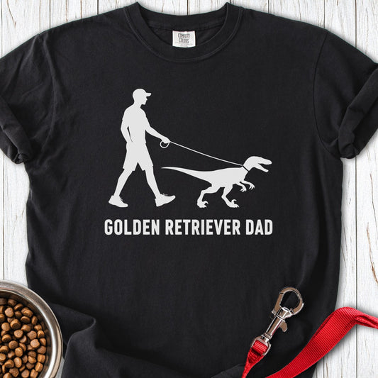 Golden Retriever Dad Velociraptor Premium Tee Black