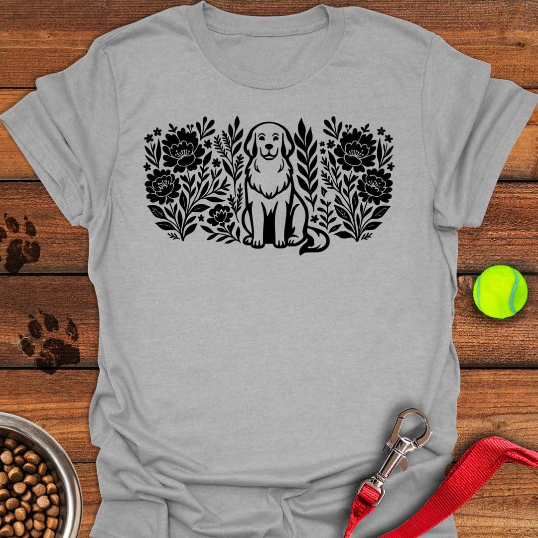 Golden Retriever Flower Sport Grey