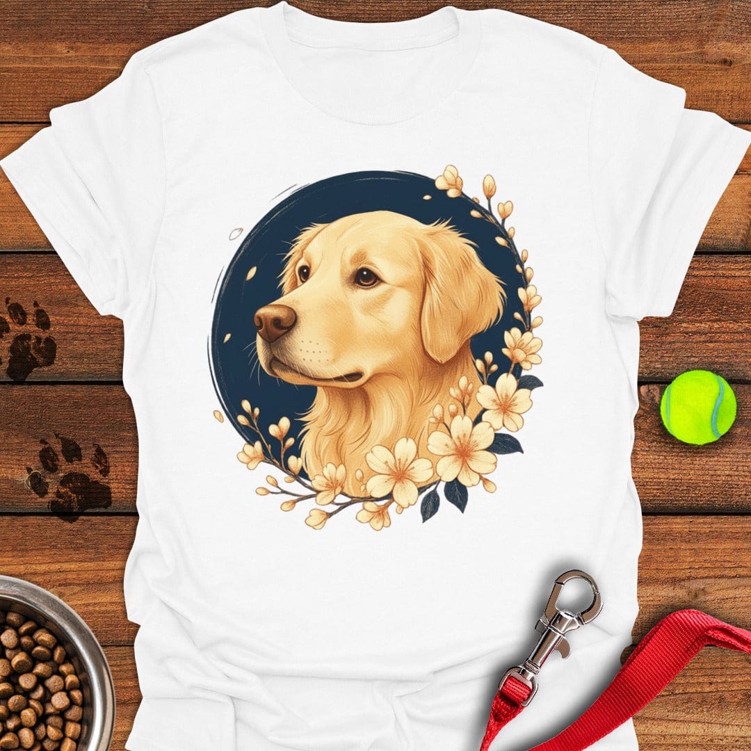Golden Retriever Flower White