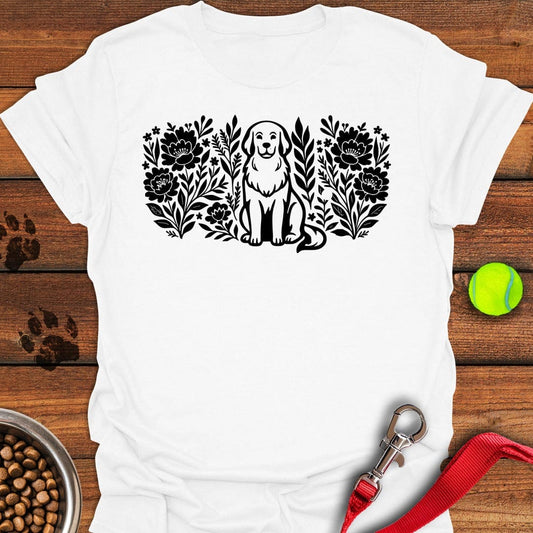 Golden Retriever Flower White