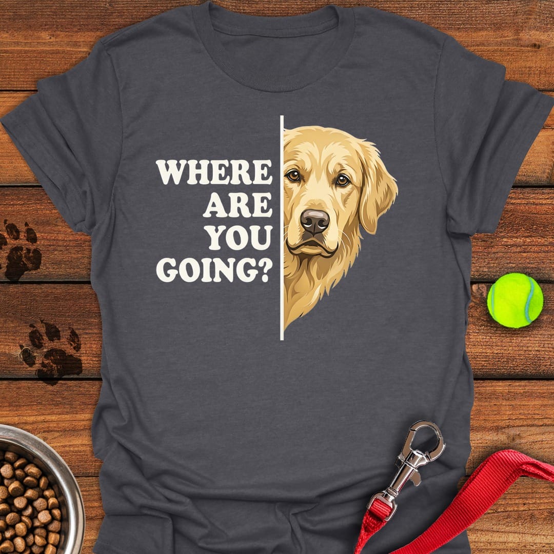 Golden Retriever Following Dark Heather
