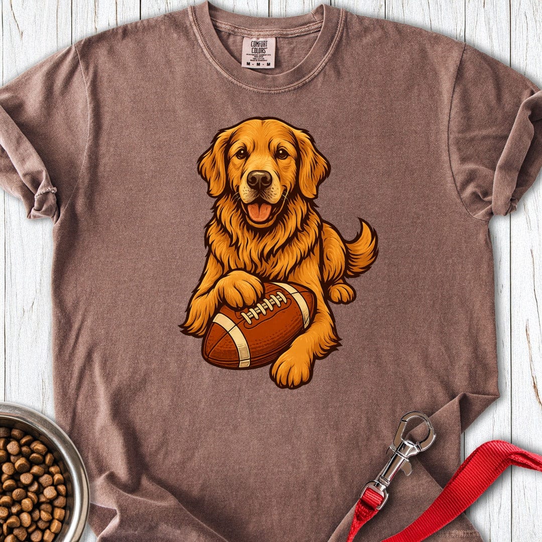 Golden Retriever Football Premium Tee Espresso