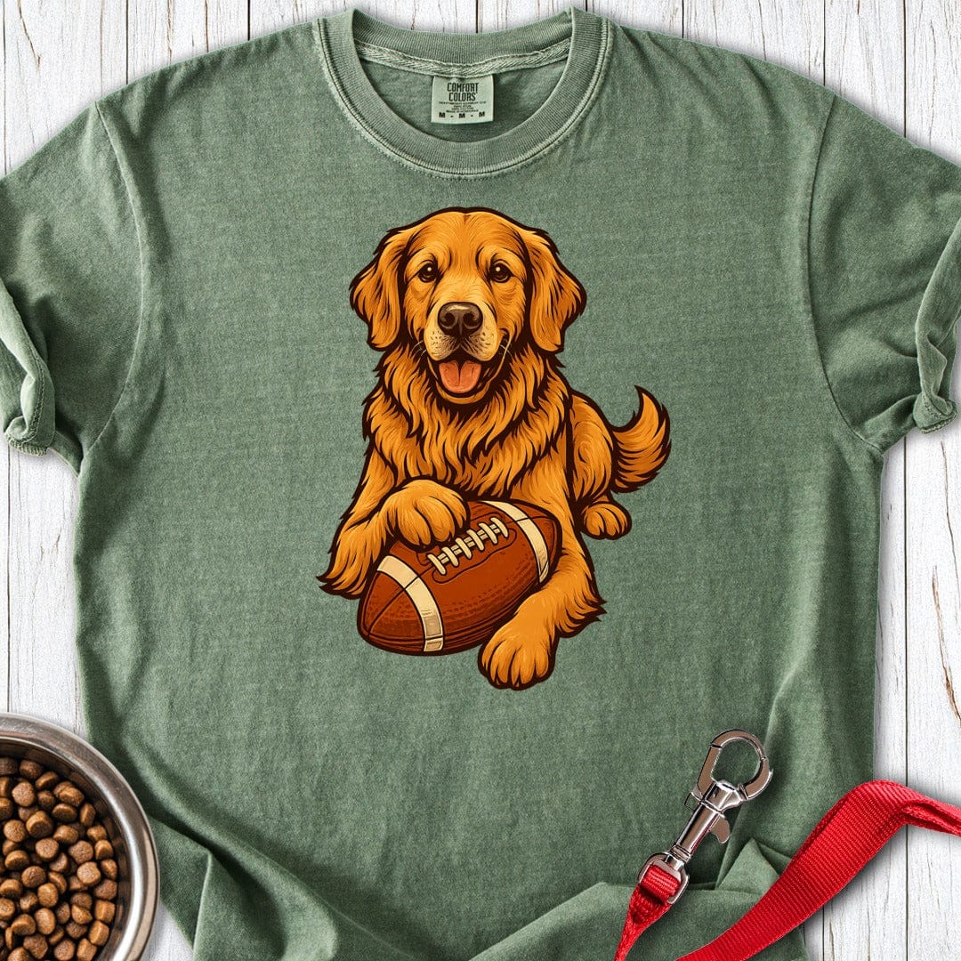 Golden Retriever Football Premium Tee Moss
