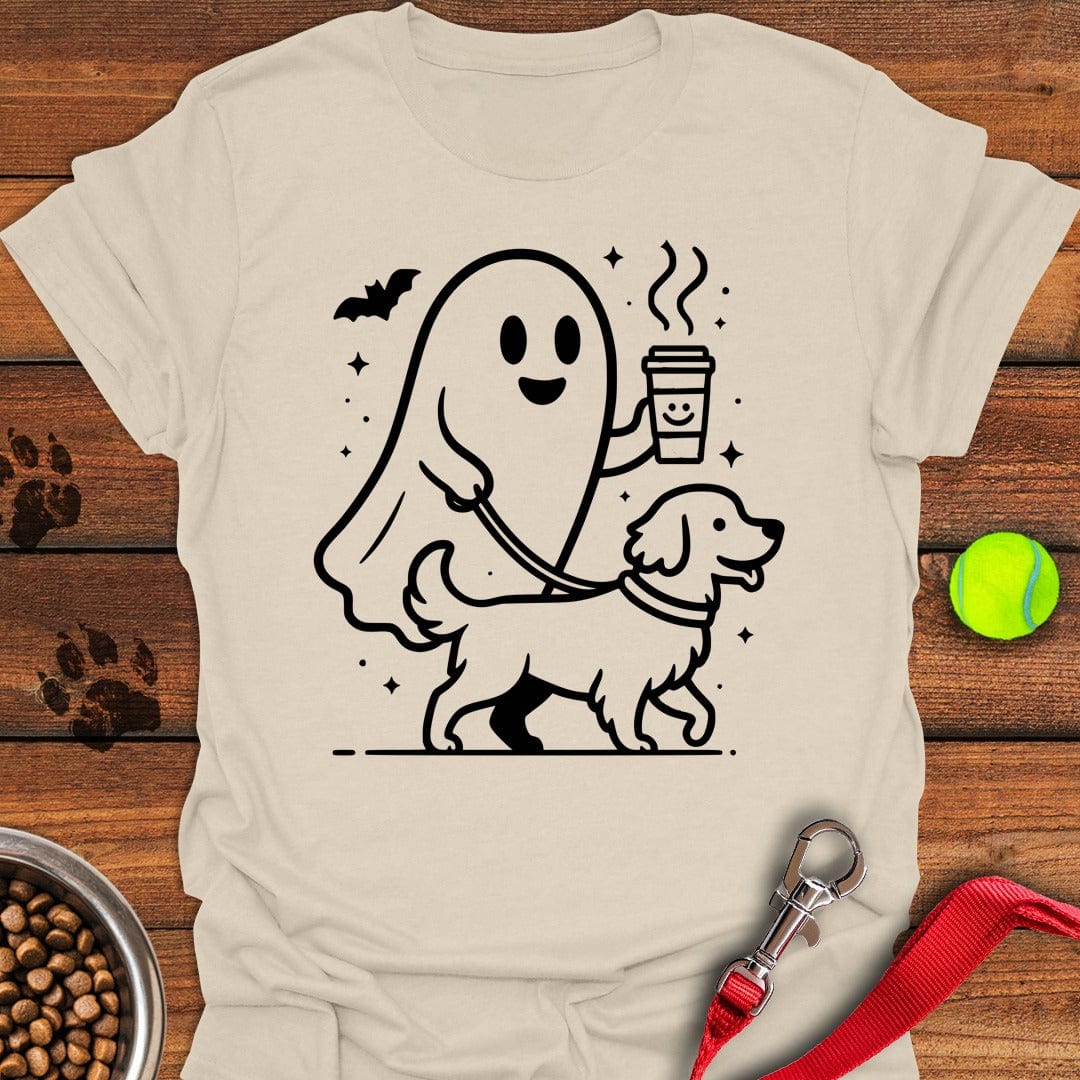 Golden Retriever Ghost Halloween T-Shirt Natural