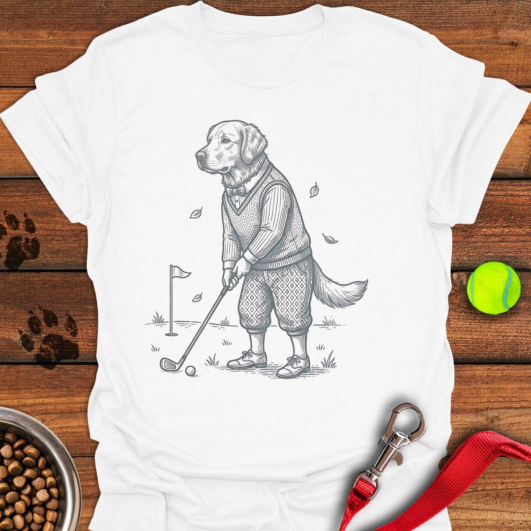 Golden Retriever Golfer White