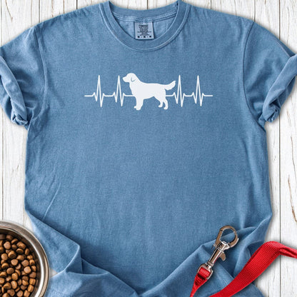 Golden Retriever Heartbeat Premium Tee Blue Jean