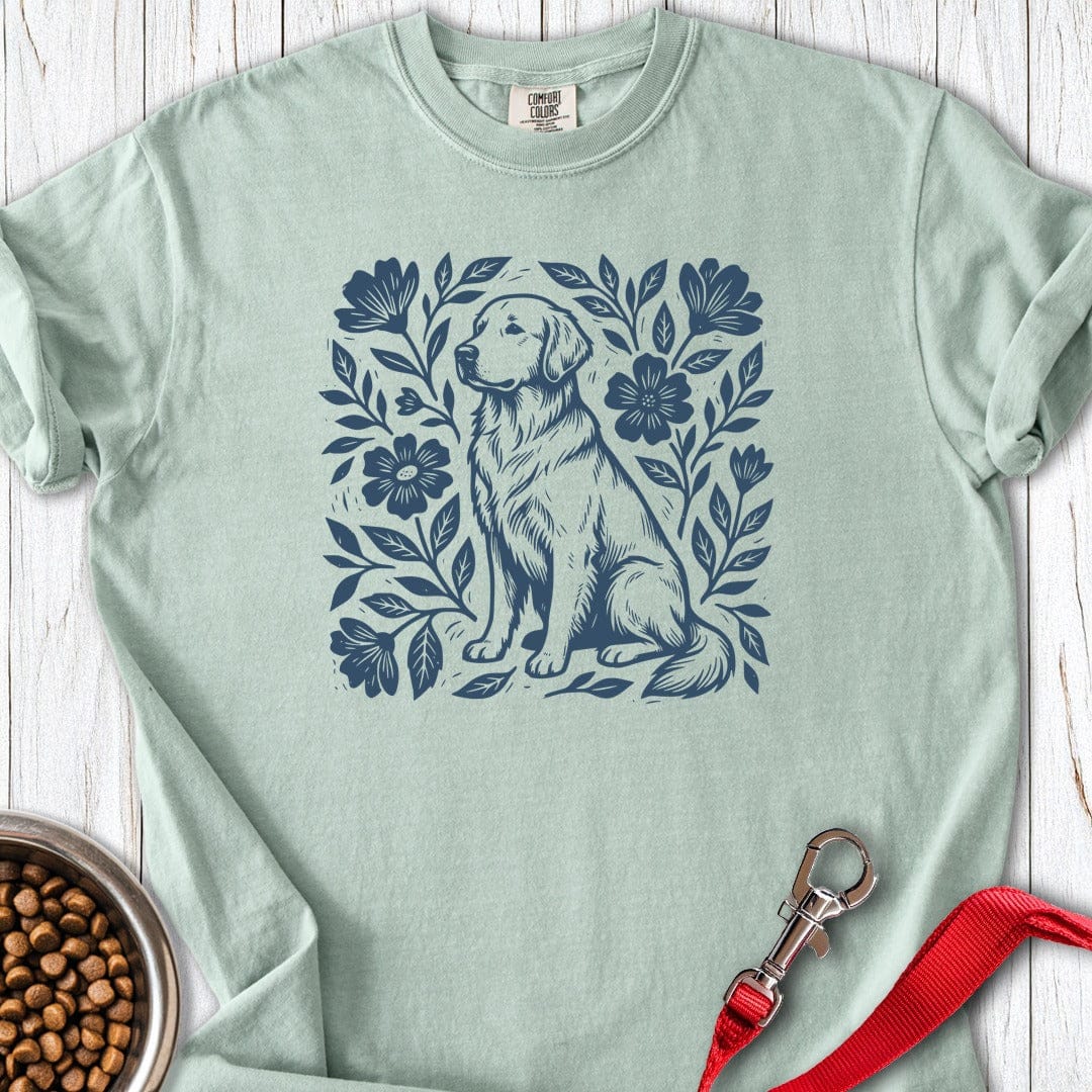 Golden Retriever Linocut Premium Tee Bay