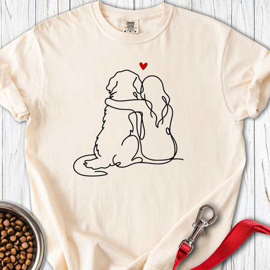 Golden Retriever Love Premium Tee Ivory