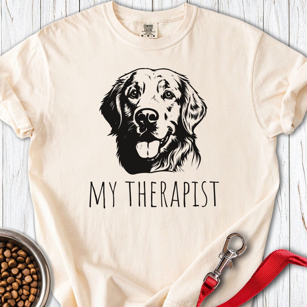 Golden Retriever My Therapist Premium Tee Ivory