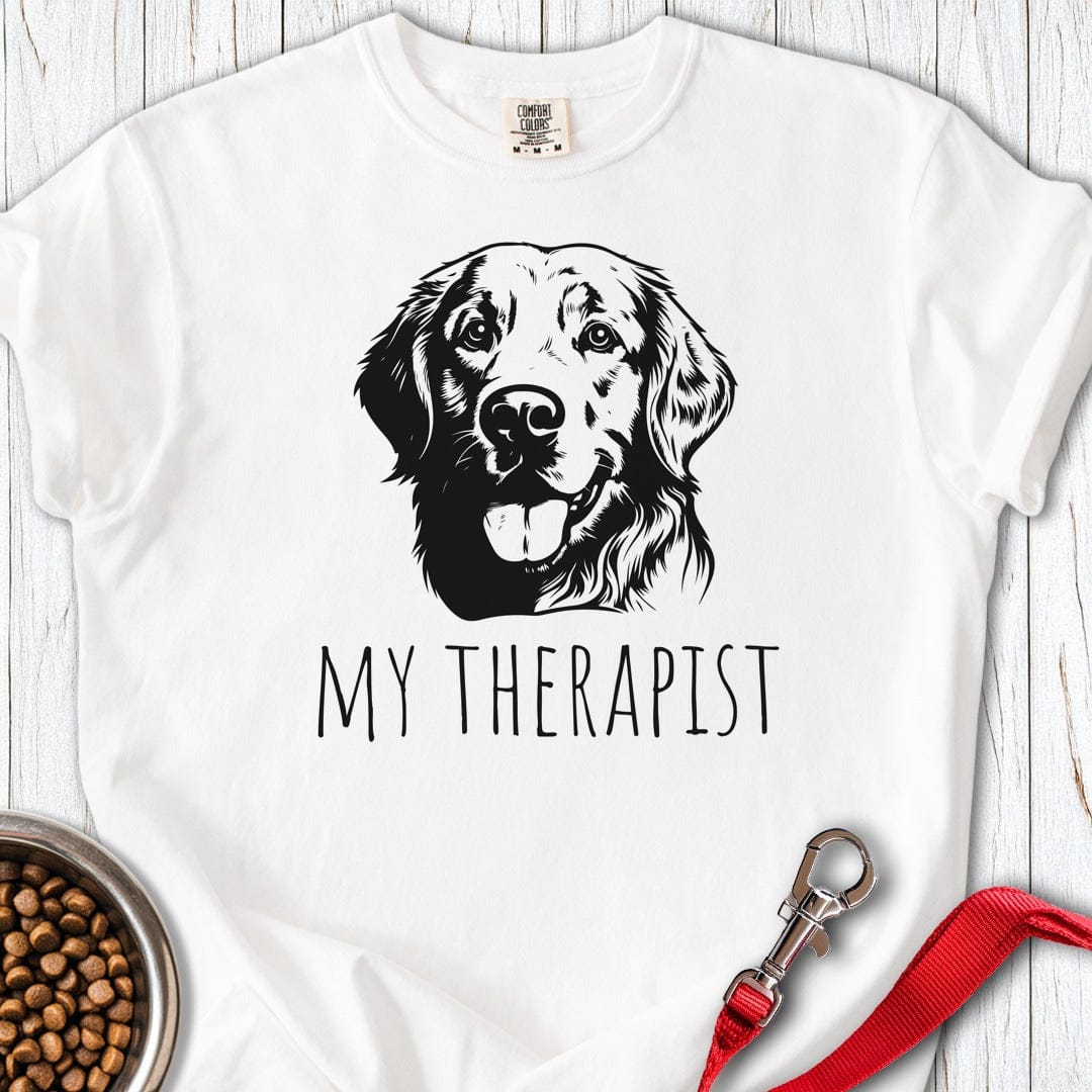 Golden Retriever My Therapist Premium Tee White
