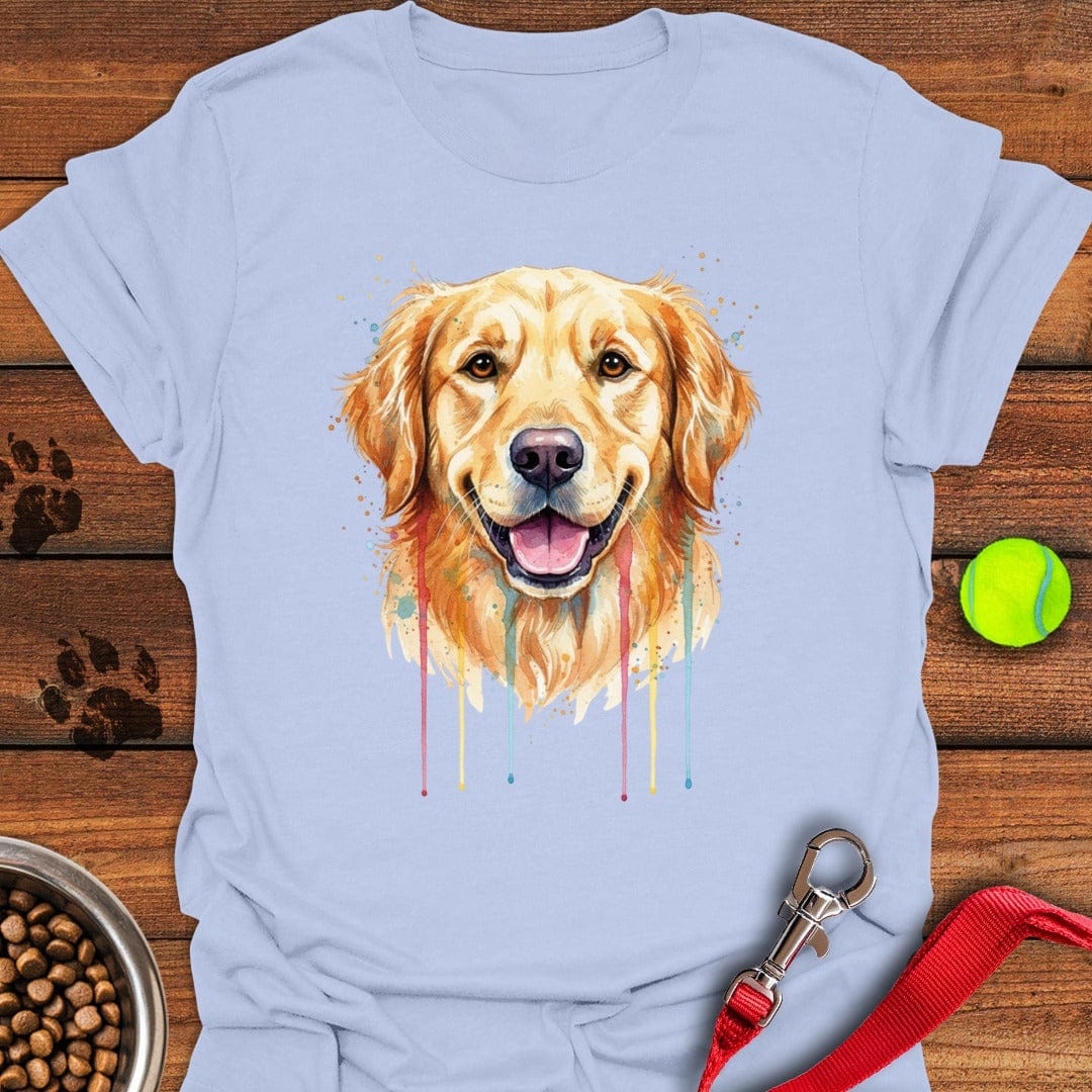 Golden Retriever Painting Light Blue