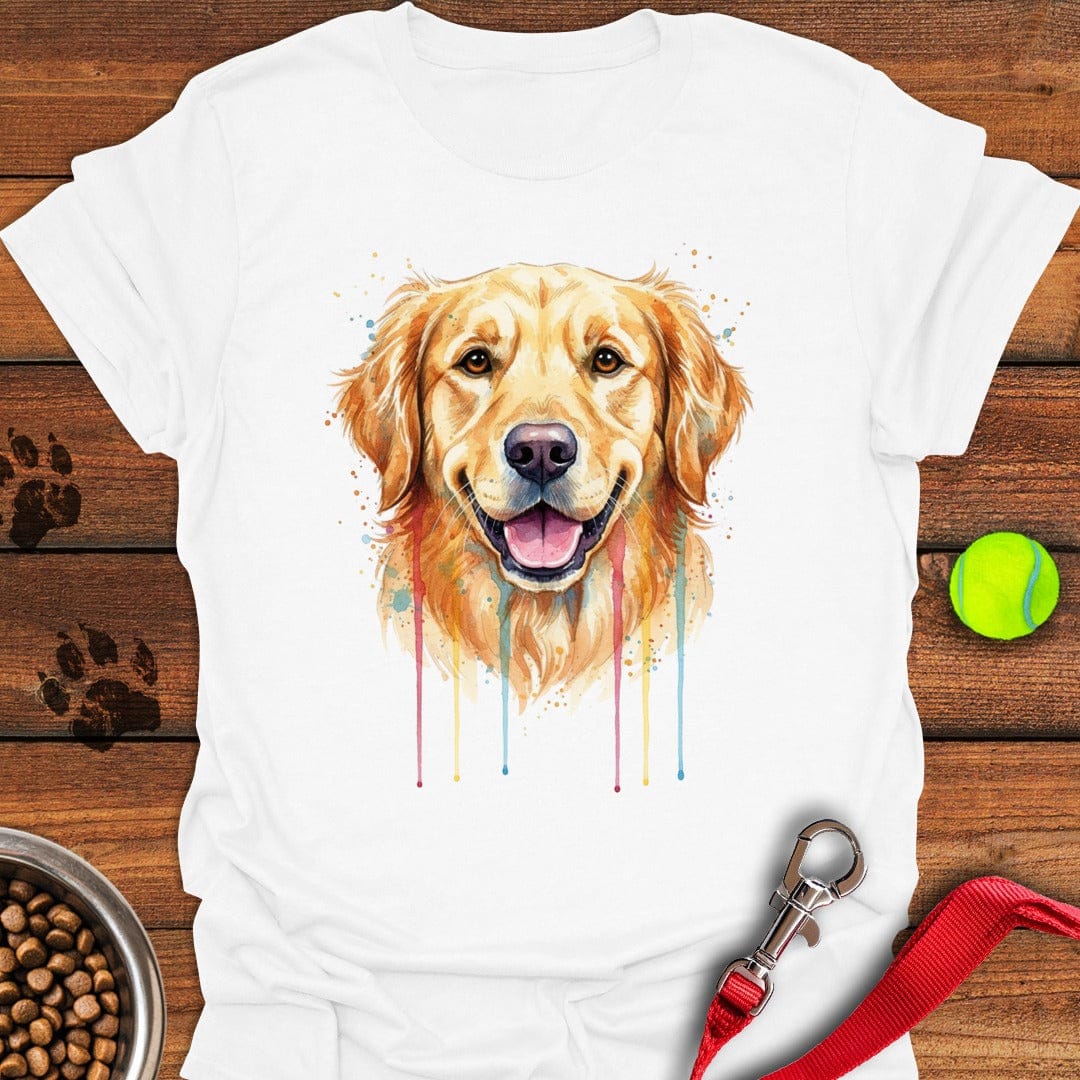 Golden Retriever Painting White