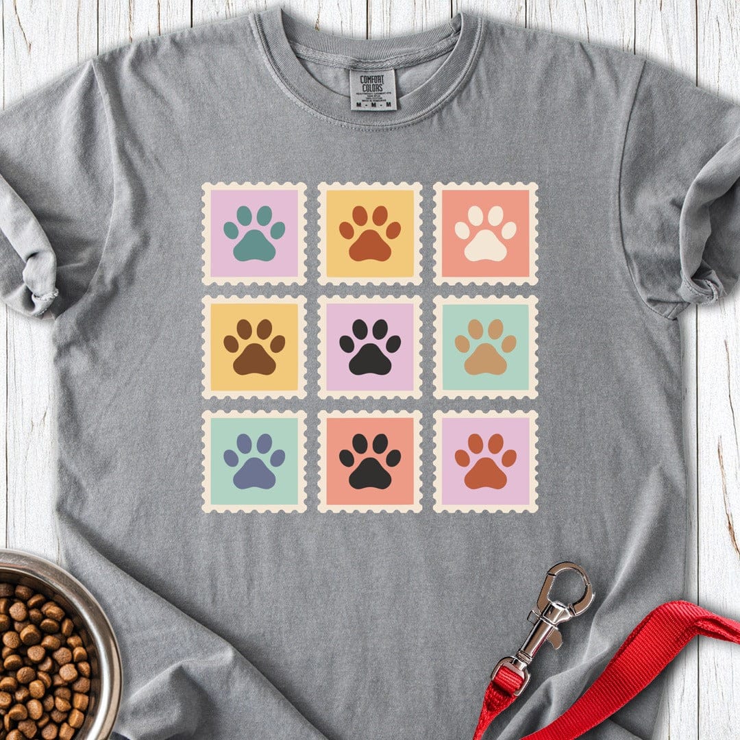 Golden Retriever Paw Stamps Premium Tee Grey