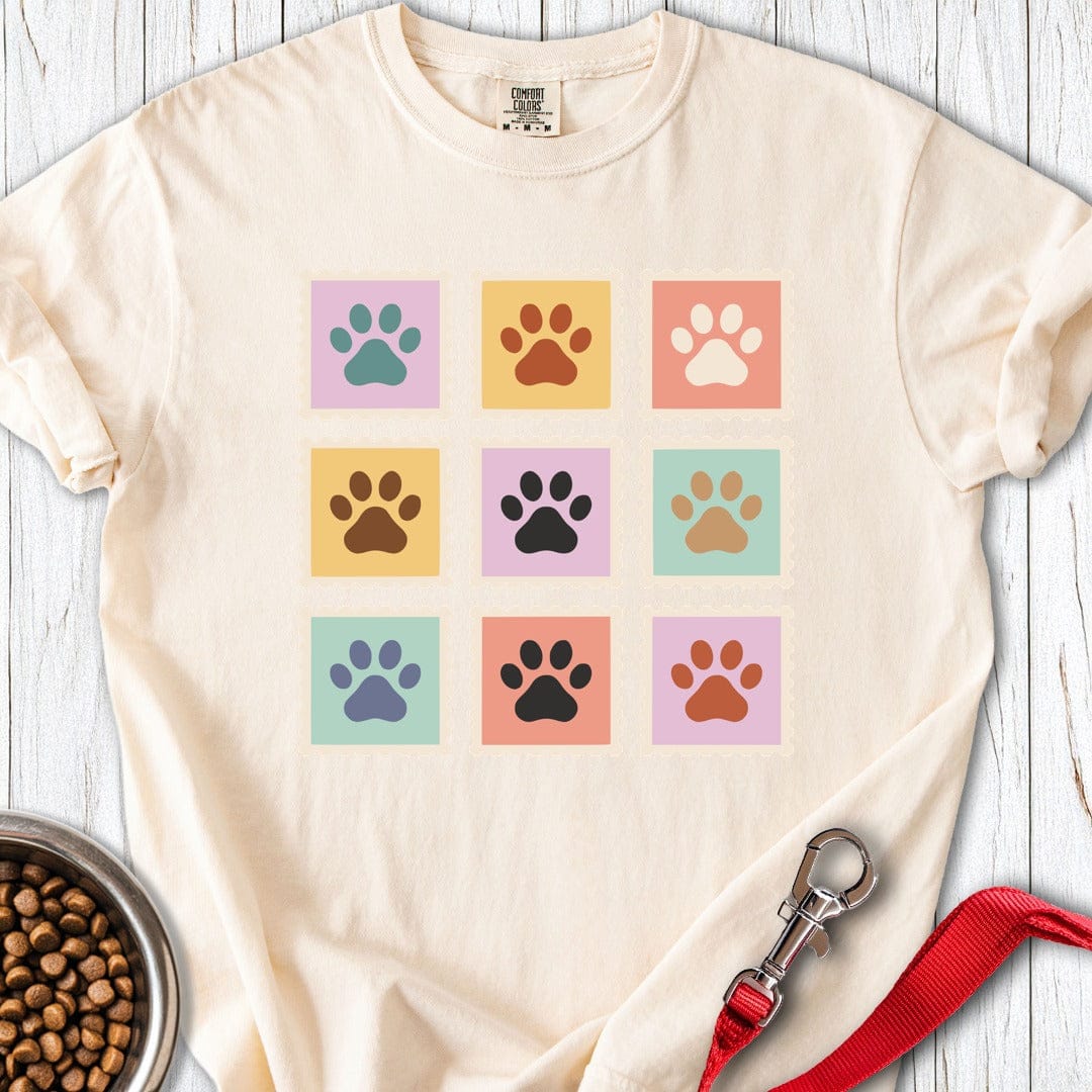 Golden Retriever Paw Stamps Premium Tee Ivory