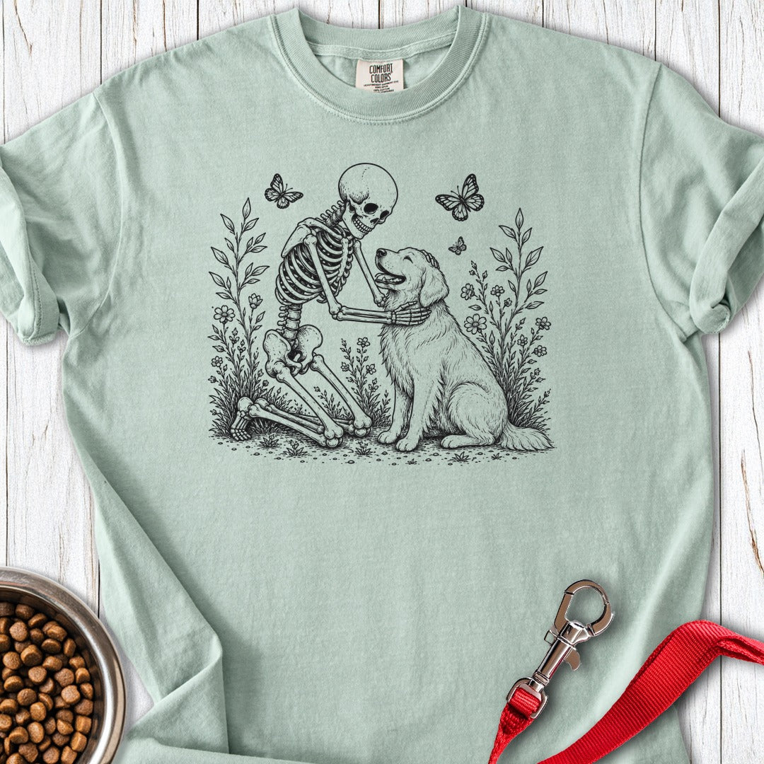 Golden Retriever Skeleton Halloween Premium Tee Bay