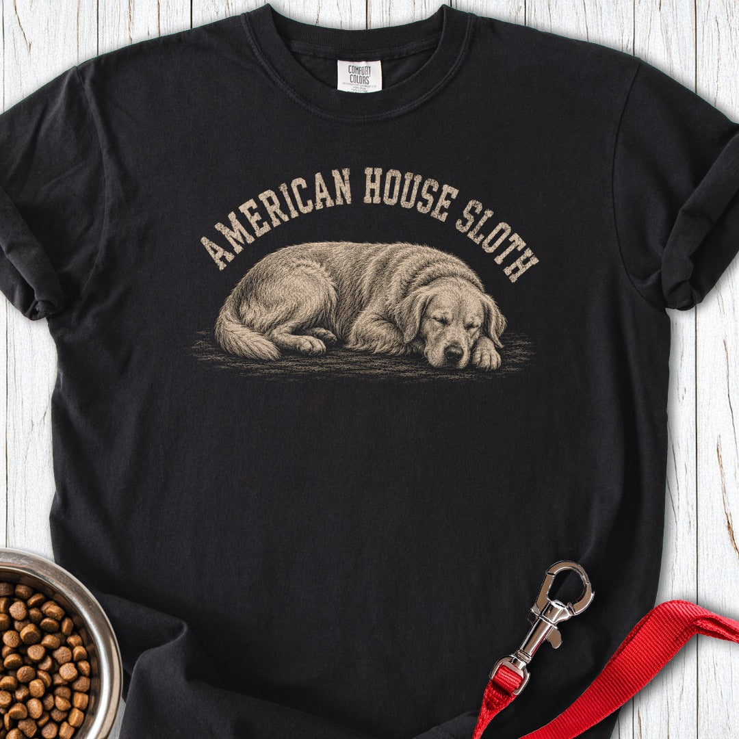 Golden Retriever Sloth Premium Tee Black