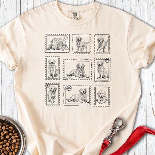 Golden Retriever Stamps Premium Tee Ivory