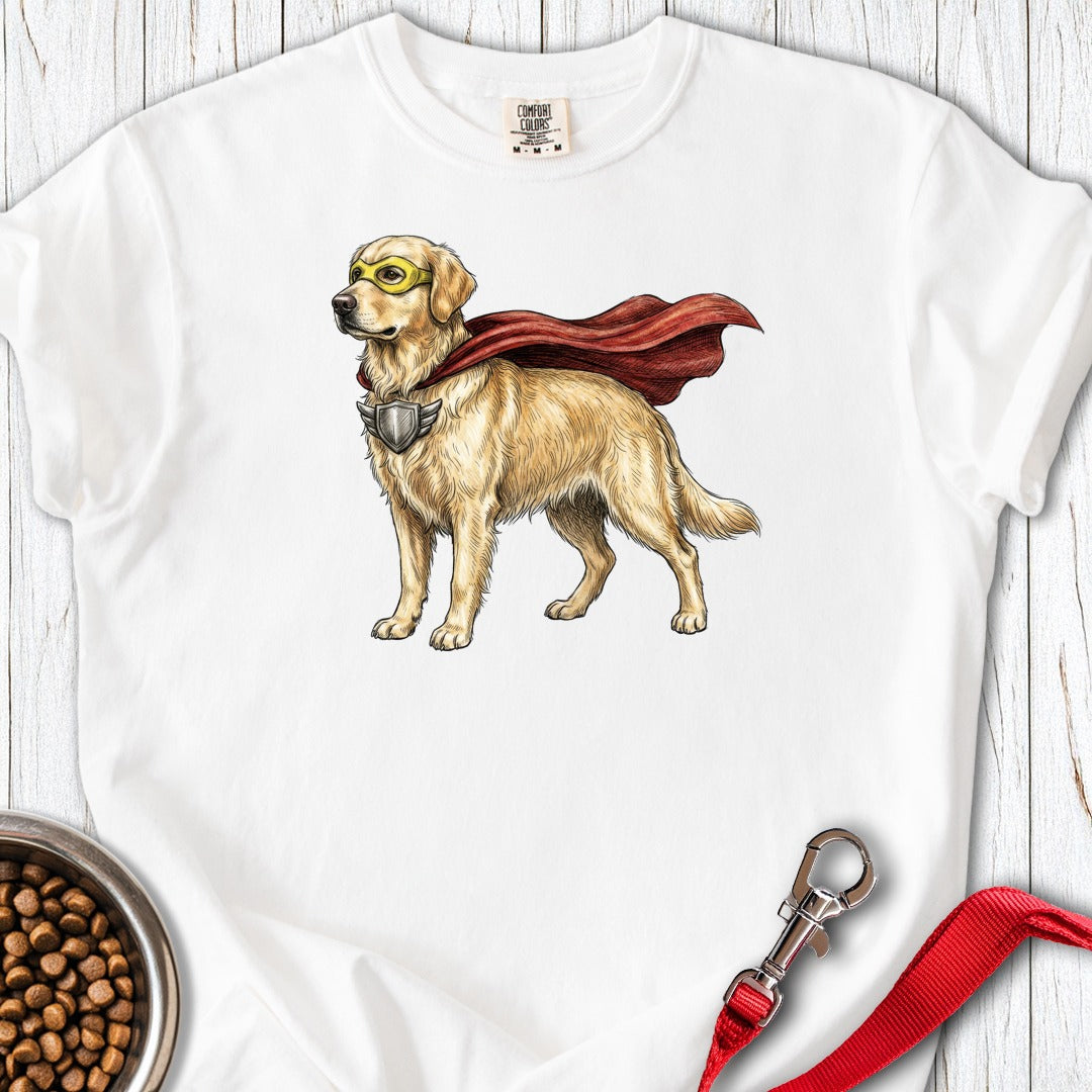 Golden Retriever Superhero Premium Tee White