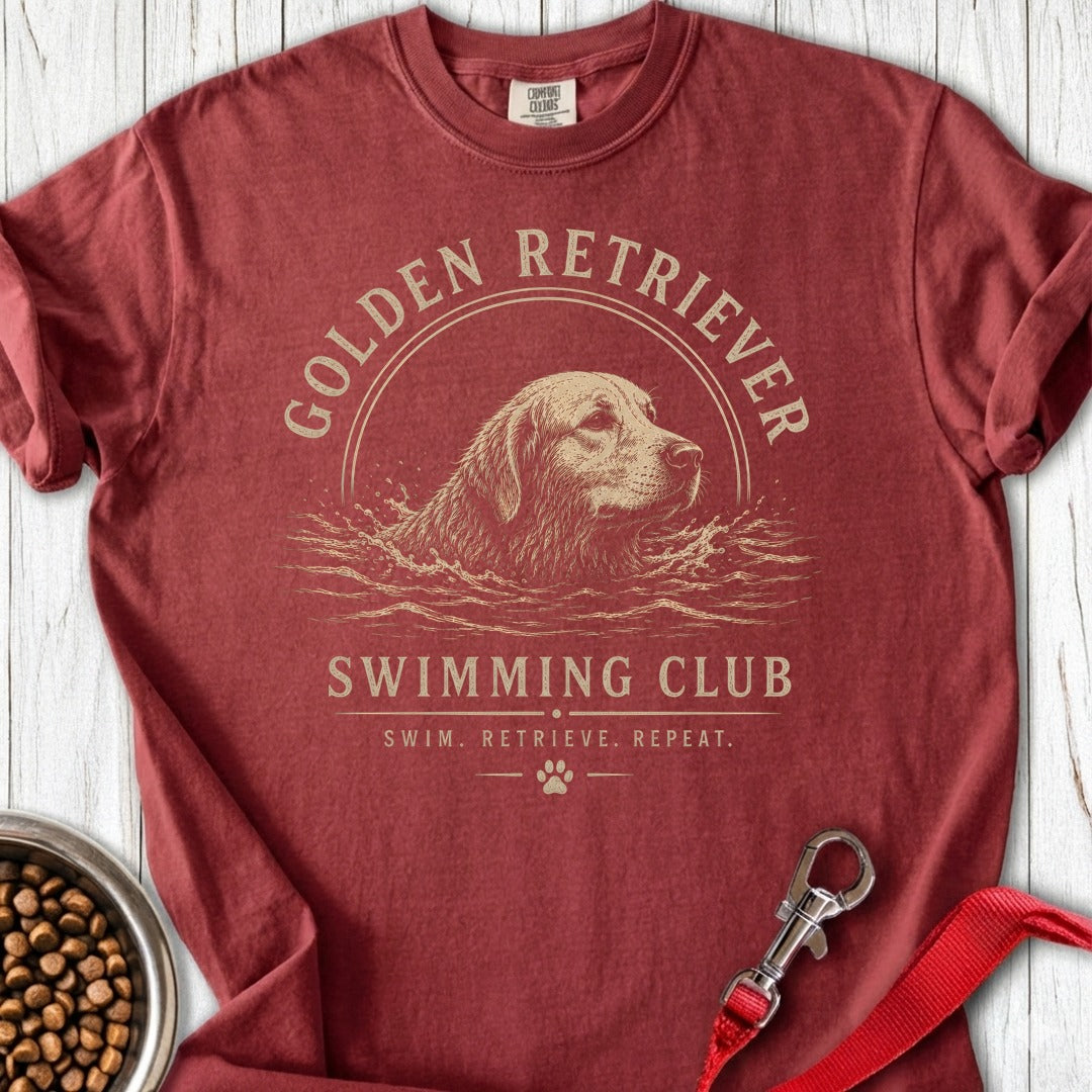 Golden Retriever Swimming Club Premium Tee Brick