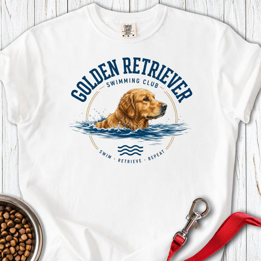 Golden Retriever Swimming Club Premium Tee White
