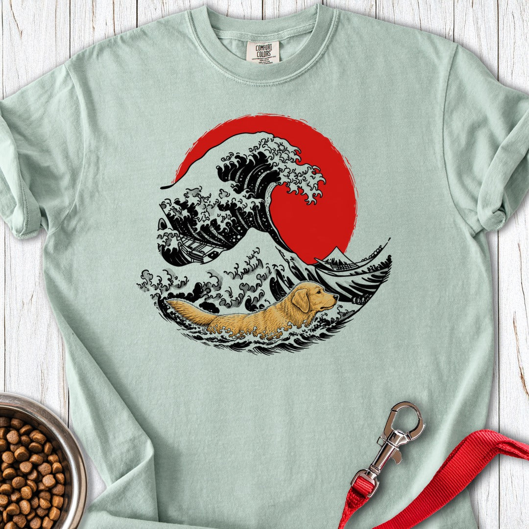 Golden Retriever Swimming Premium Tee Bay