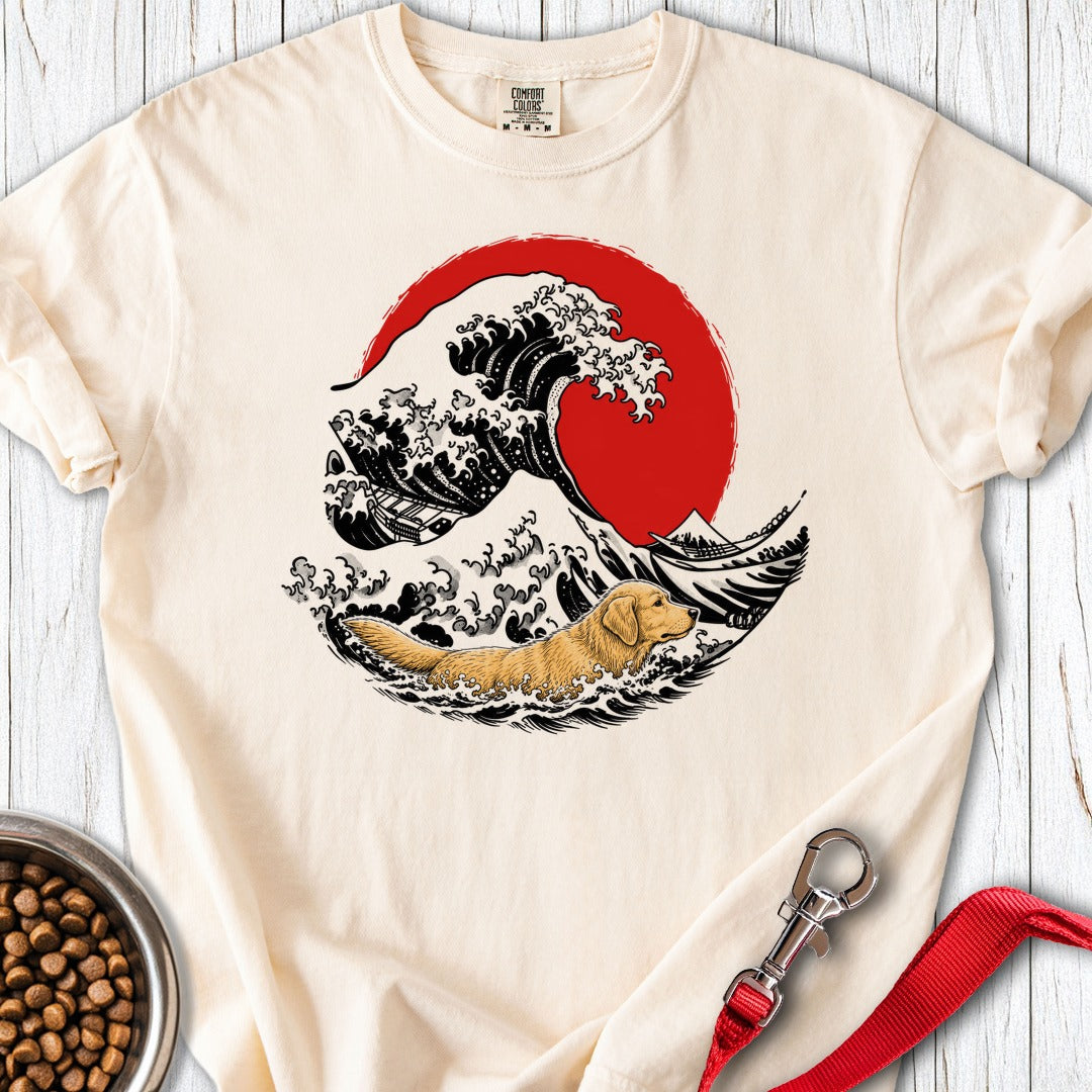 Golden Retriever Swimming Premium Tee Ivory