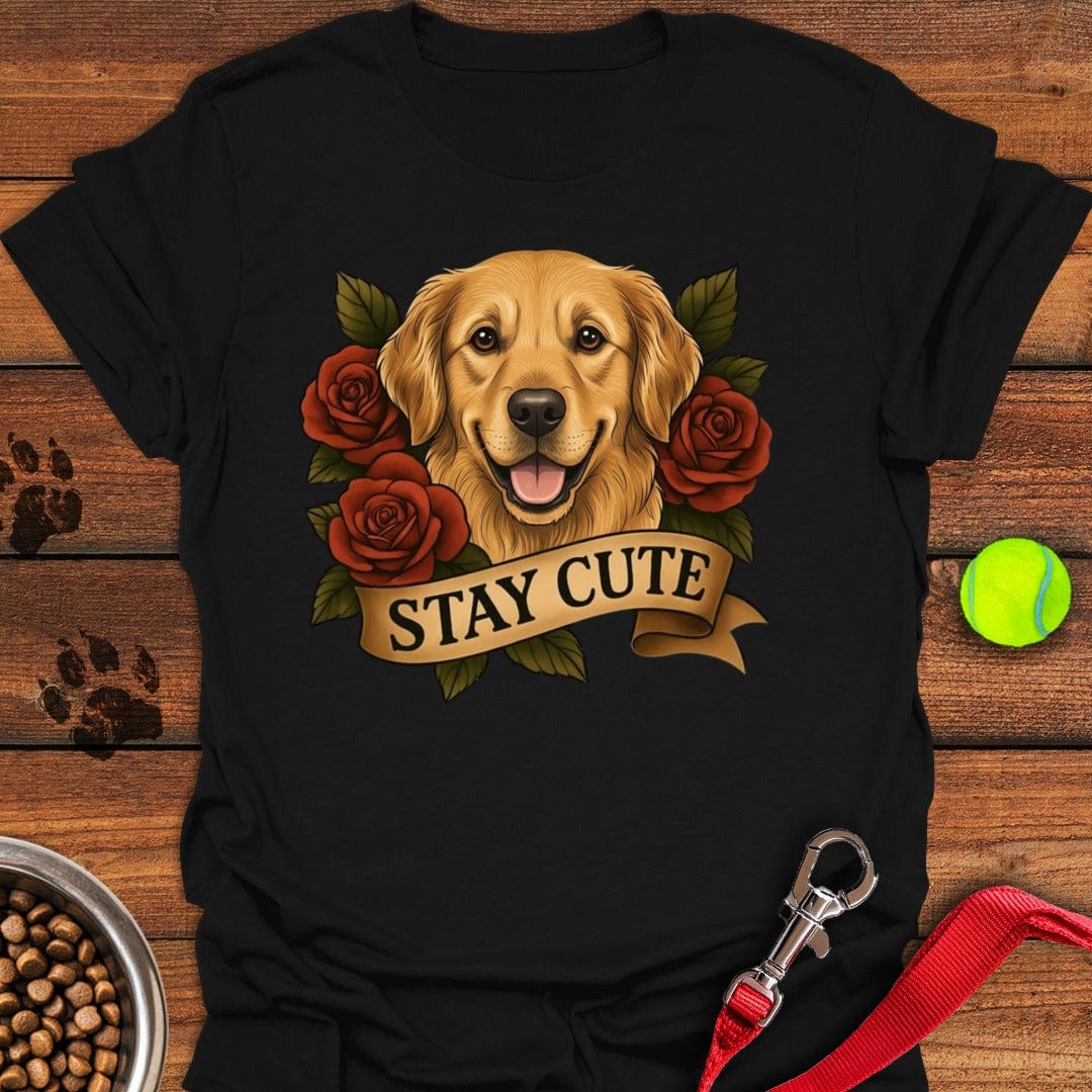 Golden Retriever Tattoo T-Shirt Black