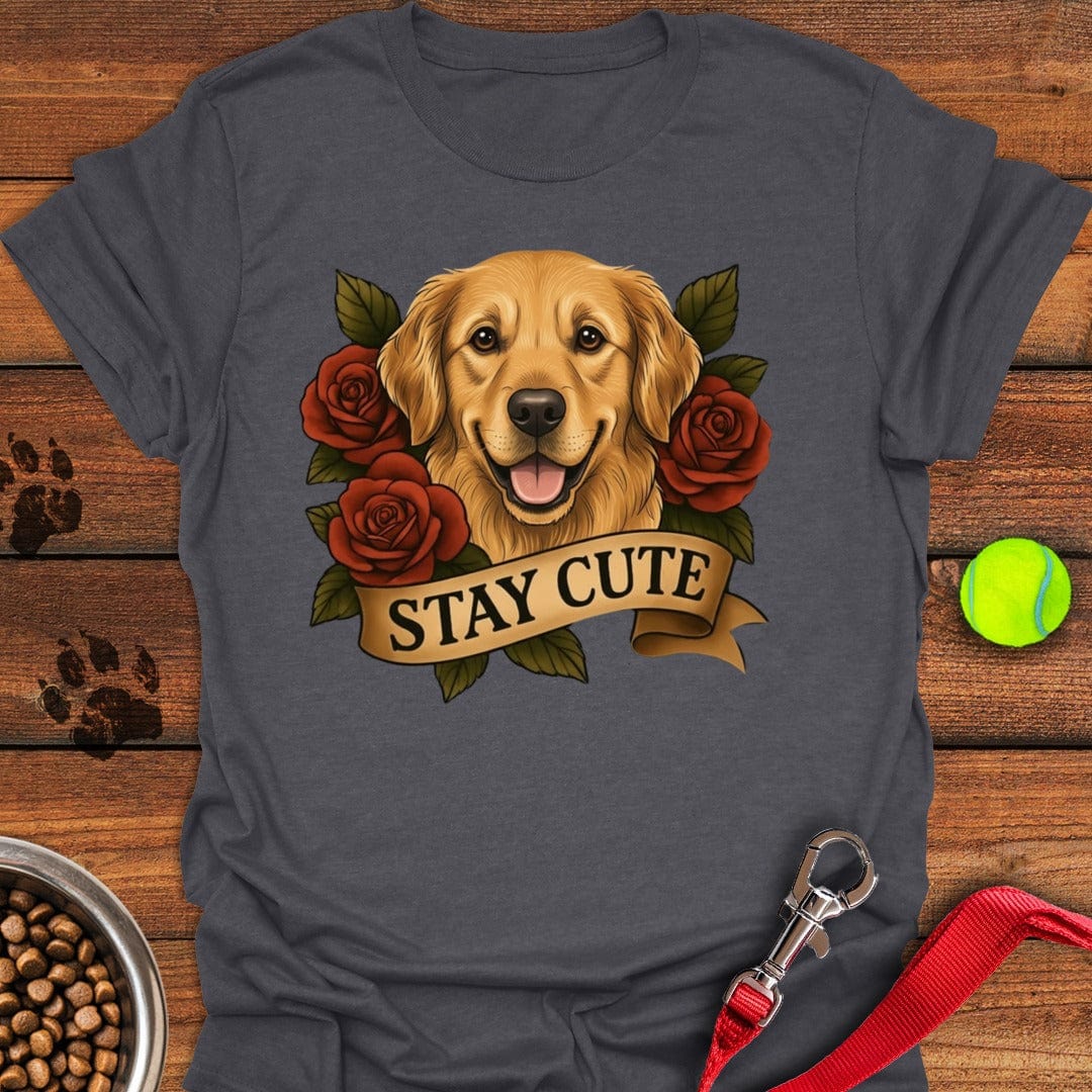 Golden Retriever Tattoo T-Shirt Dark Heather